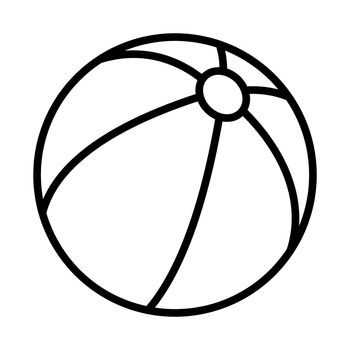 Beach ball linear icon. Beach ball isolated icon. Black ball symbol.