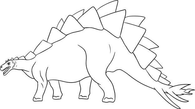 Vector hand drawn dinosaurs. Coloring book with prehistoric animals