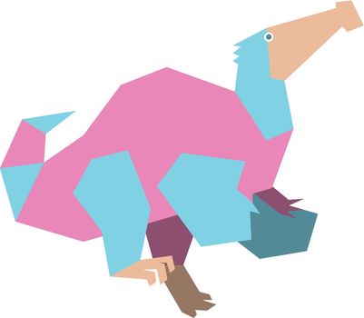 Colorful minimalistic illustration of an extinct prehistoric animal.
