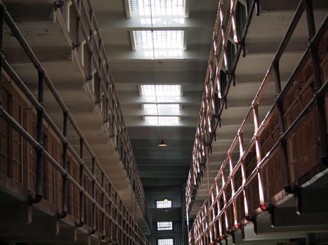 Rows of alcatraz jail cells 