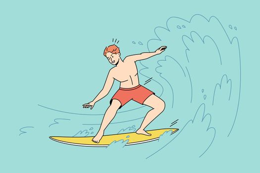 Man surfing on ocean waves