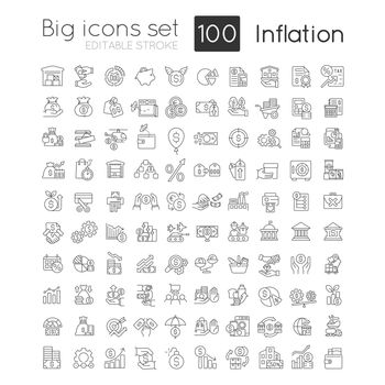Inflation linear icons set