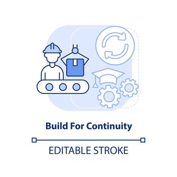 Build for continuity light blue concept icon