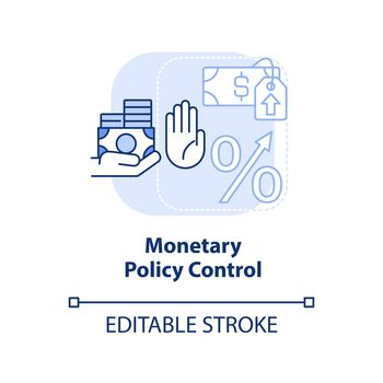 Monetary policy control light blue concept icon