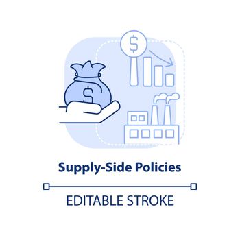 Supply side policies light blue concept icon