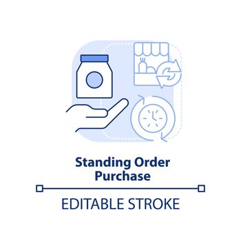 Standing order purchase light blue concept icon