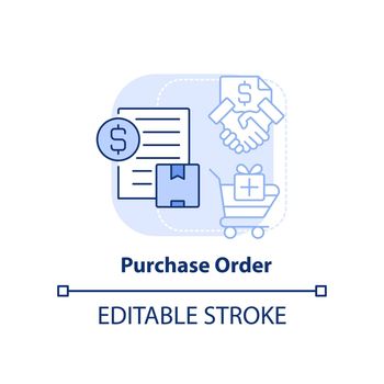 Purchase order light blue concept icon