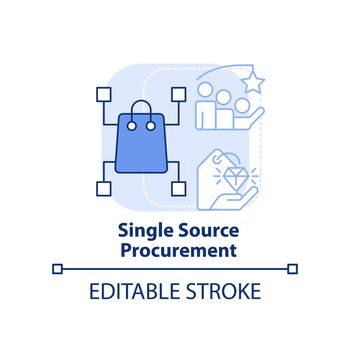 Single source procurement light blue concept icon