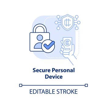 Secure personal device light blue concept icon