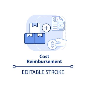 Cost reimbursement light blue concept icon