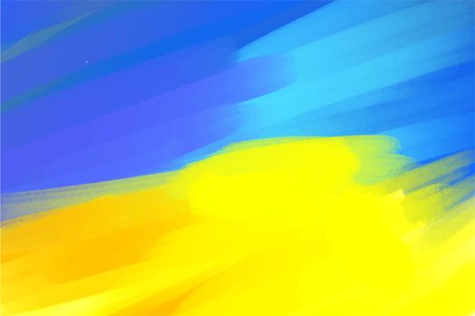 Blue yellow background. Ukrainian flag. Smears of paint on canvas, a bright background for a banner in patriotic colors