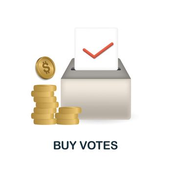 Buy Votes icon in 3d. Colored illustration from corruption collection. Creative Buy Votes icon for web design, templates, infographics and more