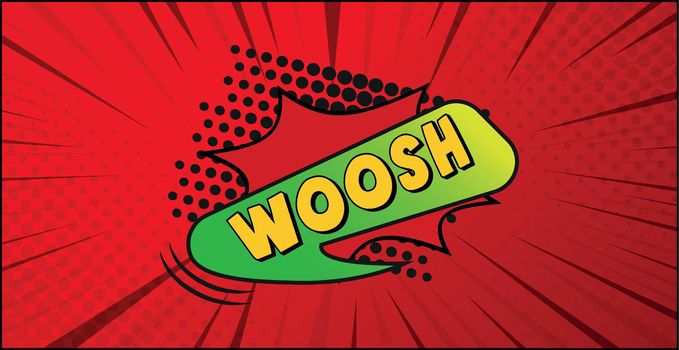 Comic lettering WOOSH on white background - Vector