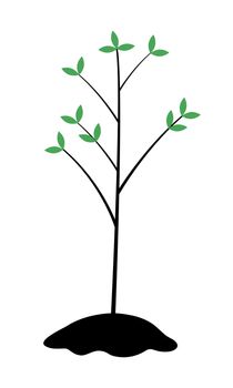 Planting tree seedling semi flat color vector object