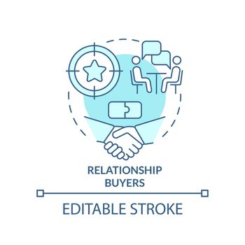 Relationship buyers turquoise concept icon