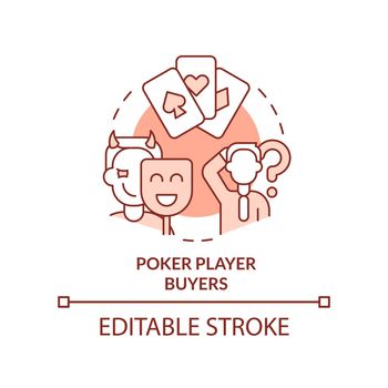 Poker player buyers terracotta concept icon