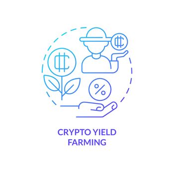 Crypto yield farming blue gradient concept icon