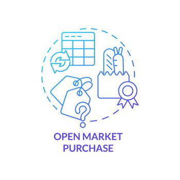 Open market purchase blue gradient concept icon
