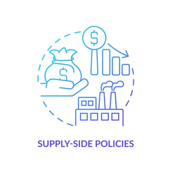 Supply side policies blue gradient concept icon