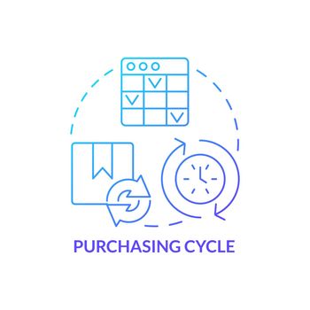 Purchasing cycle blue gradient concept icon