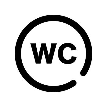 Round WC icon. Water closet. Bathrooms and toilet. Vector.