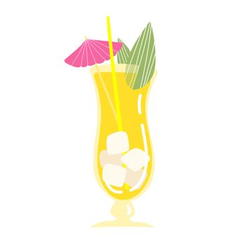 Cocktail icon. Cocktail glass with drink icon. Summer drink with umbrella