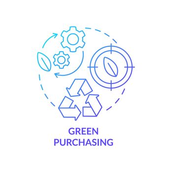 Green purchasing blue gradient concept icon