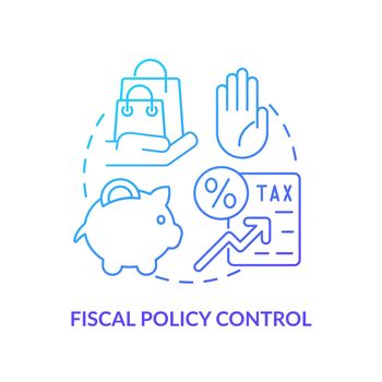Fiscal policy control blue gradient concept icon