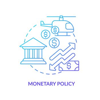 Monetary policy blue gradient concept icon