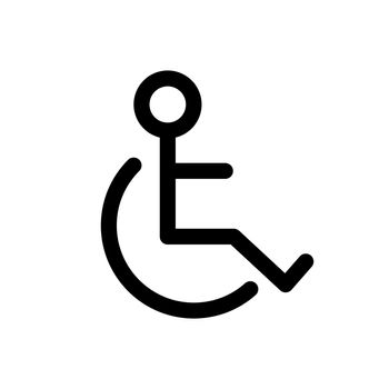 Simple wheelchair pictogram. Wheelchair sign. Vector.