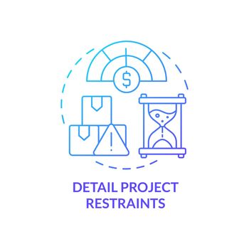 Detail project restraints blue gradient concept icon