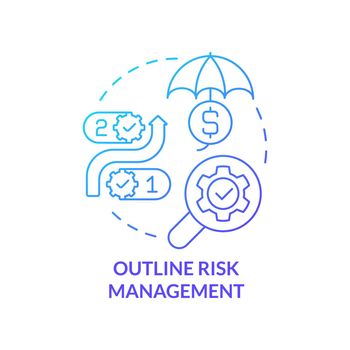 Outline risk management blue gradient concept icon