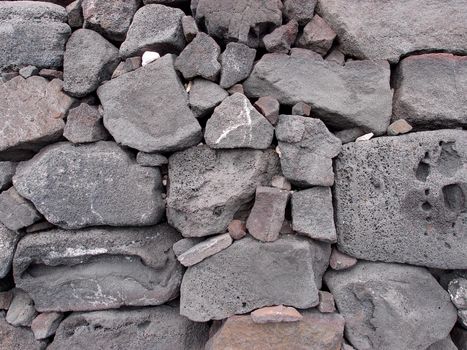 Old lava stone wall