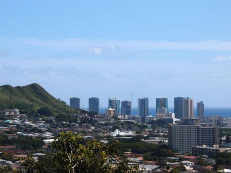 Punchbowl Crater and Honolulu Cityscape