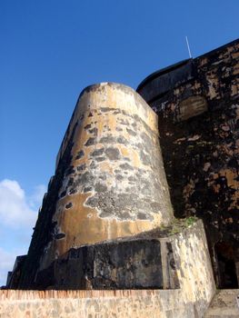 Imposing fortified wall of Historic El Morrow