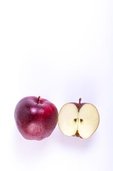 Big fresh red apples on white background