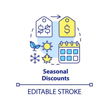 Seasonal discount concept icon