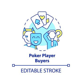 Poker player buyers concept icon