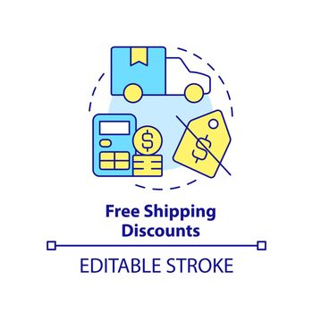 Free shipping discounts concept icon