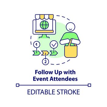 Follow up with event attendees concept icon