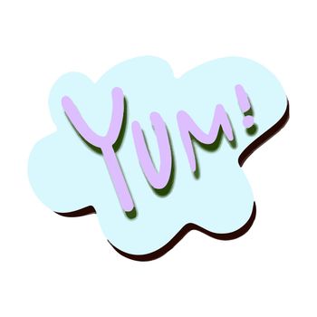 Vector Lettering with yami in a cut-out paper style in blue.