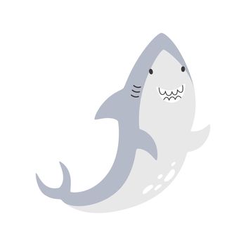 Vector illustration of a cute kind baby shark