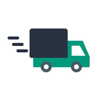 Moving track icon. Truck in transit. Vector.