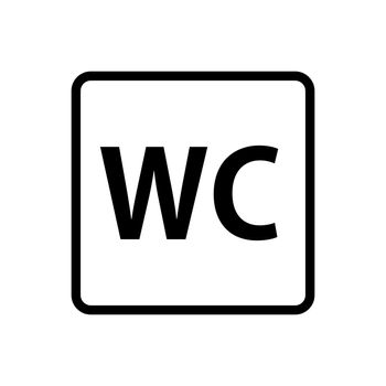 WC box symbol. Water closet. Toilet icon. Vector.
