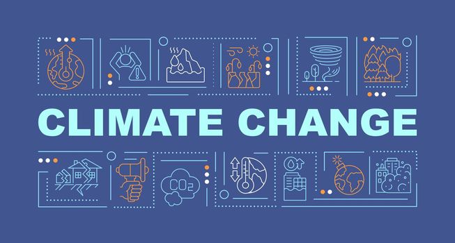 Climate change and nature forces word concepts banner