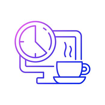 Breaks in work graphic gradient linear vector icon