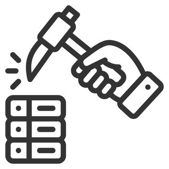 Data mining icon design outline style