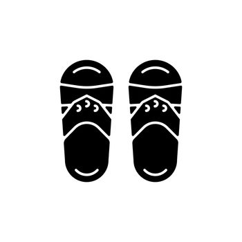 Taiwanese slippers black glyph icon.