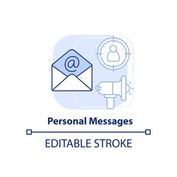 Personal messages light blue concept icon