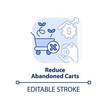 Reduce abandoned carts light blue concept icon